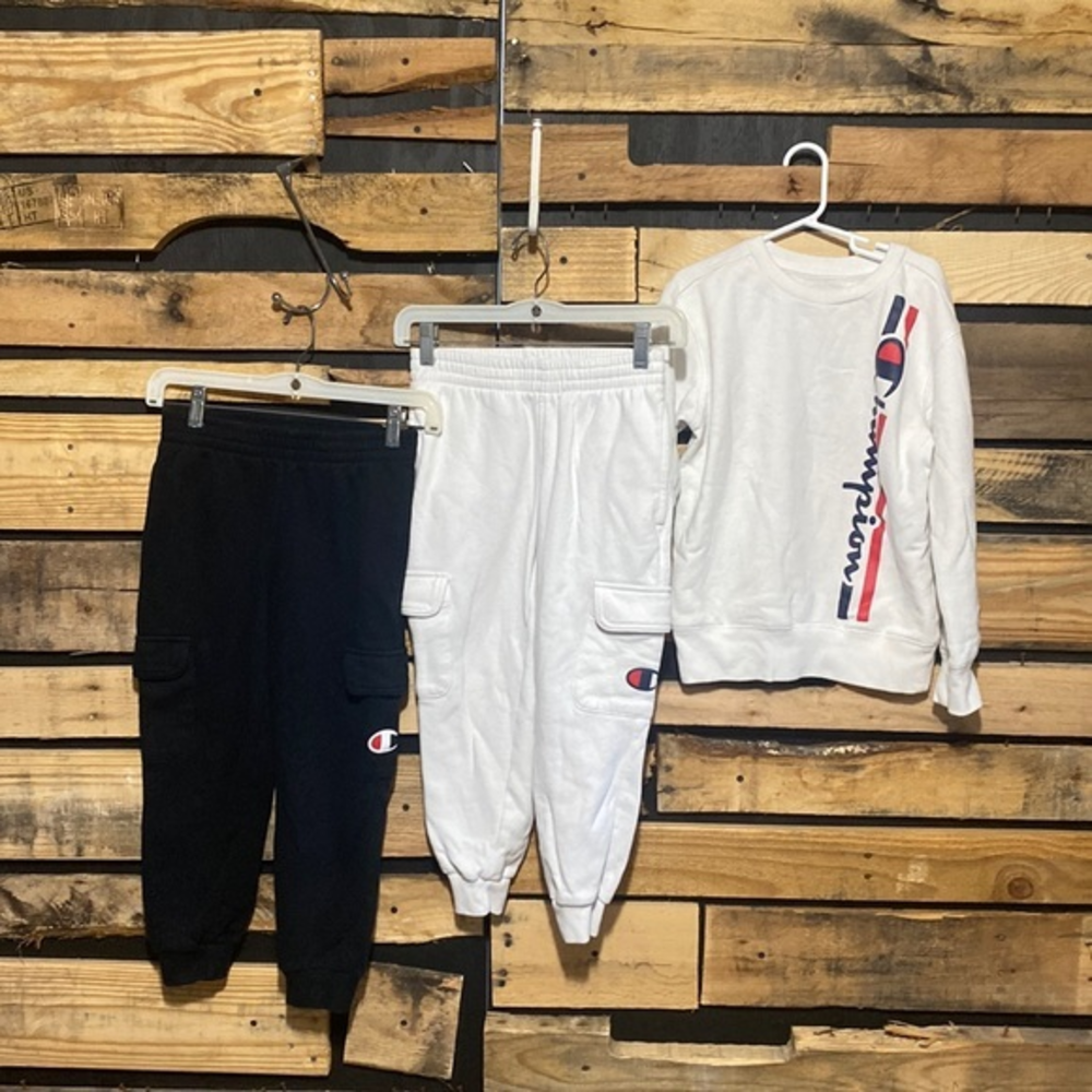 Boys Champion Cargo Jogger and Sweatshirt‎ Lot Size Youth Small